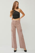 Load image into Gallery viewer, RISEN High Rise Wide Leg Cargo Jeans
