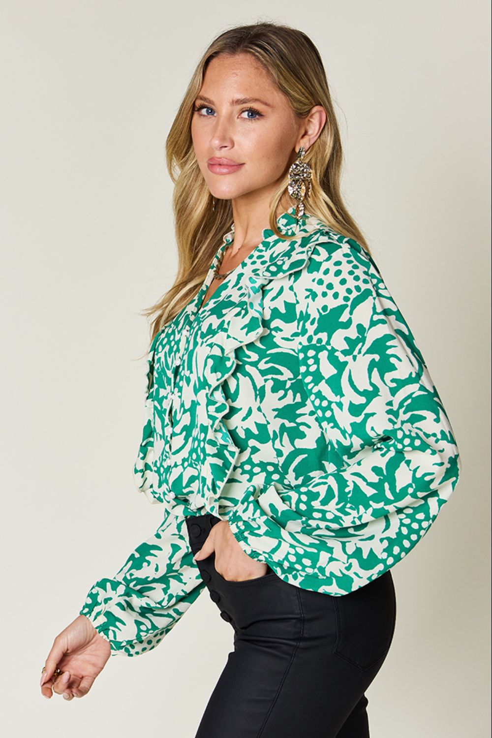Buena Park Ruffle Trim Blouse