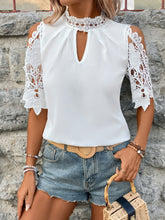 Load image into Gallery viewer, Blossom Lace Cold Shoulder Blouse
