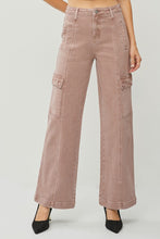 Load image into Gallery viewer, RISEN High Rise Wide Leg Cargo Jeans
