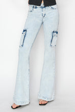 Load image into Gallery viewer, RISEN High Rise Cargo Flare Jeans
