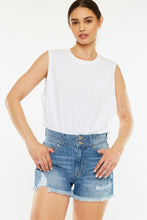 Load image into Gallery viewer, Kancan High Rise Raw Hem Denim Shorts
