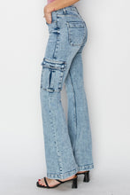 Load image into Gallery viewer, RISEN High Rise Cargo Flare Jeans
