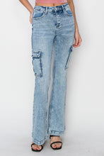 Load image into Gallery viewer, RISEN High Rise Cargo Flare Jeans
