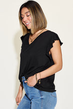 Load image into Gallery viewer, Miley Notched Ruffled Sleeve T-Shirt
