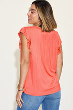 Load image into Gallery viewer, Miley Notched Ruffled Sleeve T-Shirt
