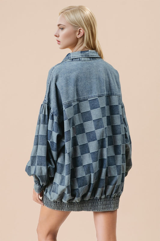 Bozrah Checkered Denim Jacket