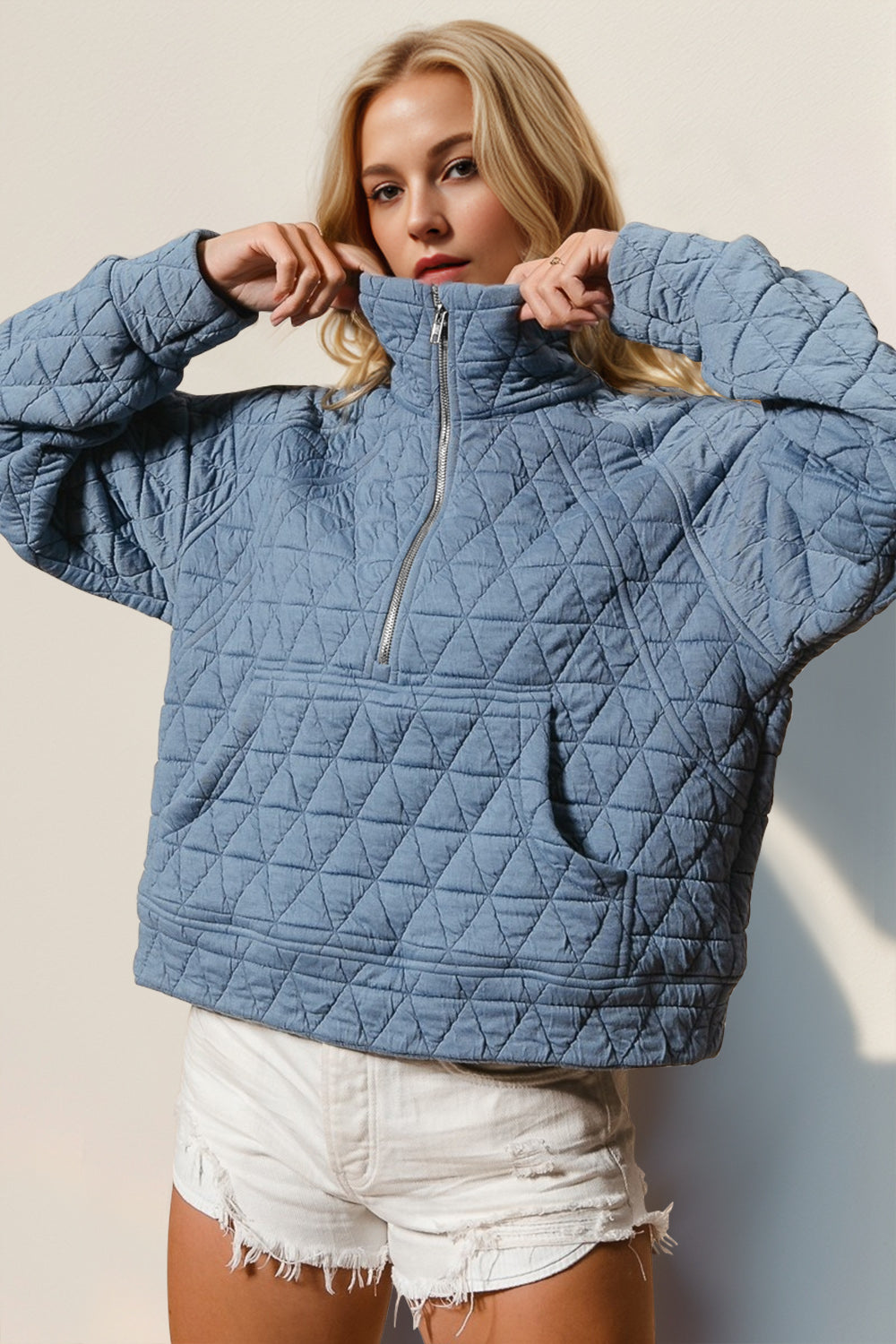 Lilly Half Zip Quilted Sweatshirt