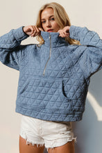 Load image into Gallery viewer, Lilly Half Zip Quilted Sweatshirt
