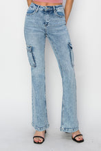 Load image into Gallery viewer, RISEN High Rise Cargo Flare Jeans
