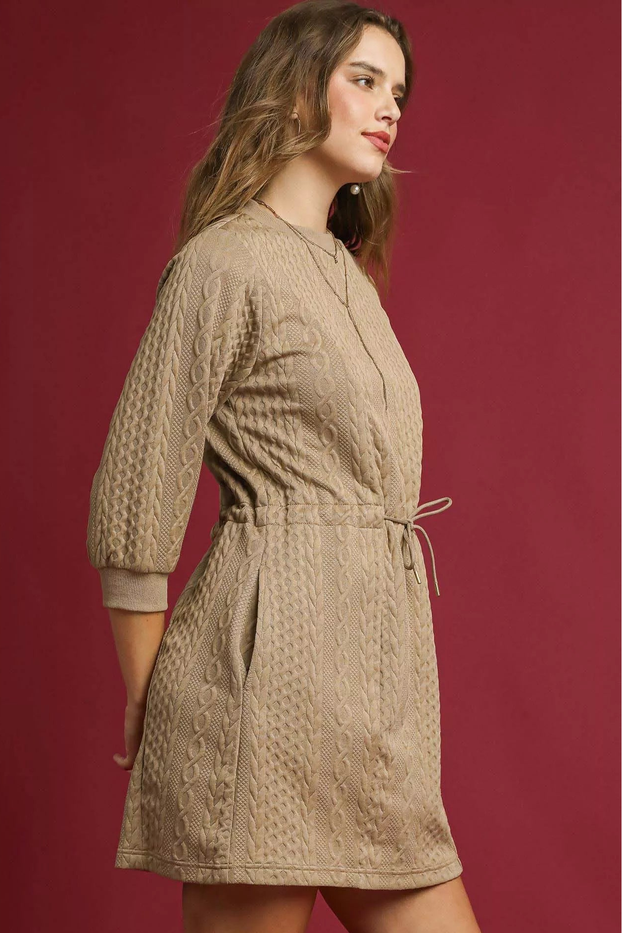 Granby Cable Knit Mini Dress with Pockets