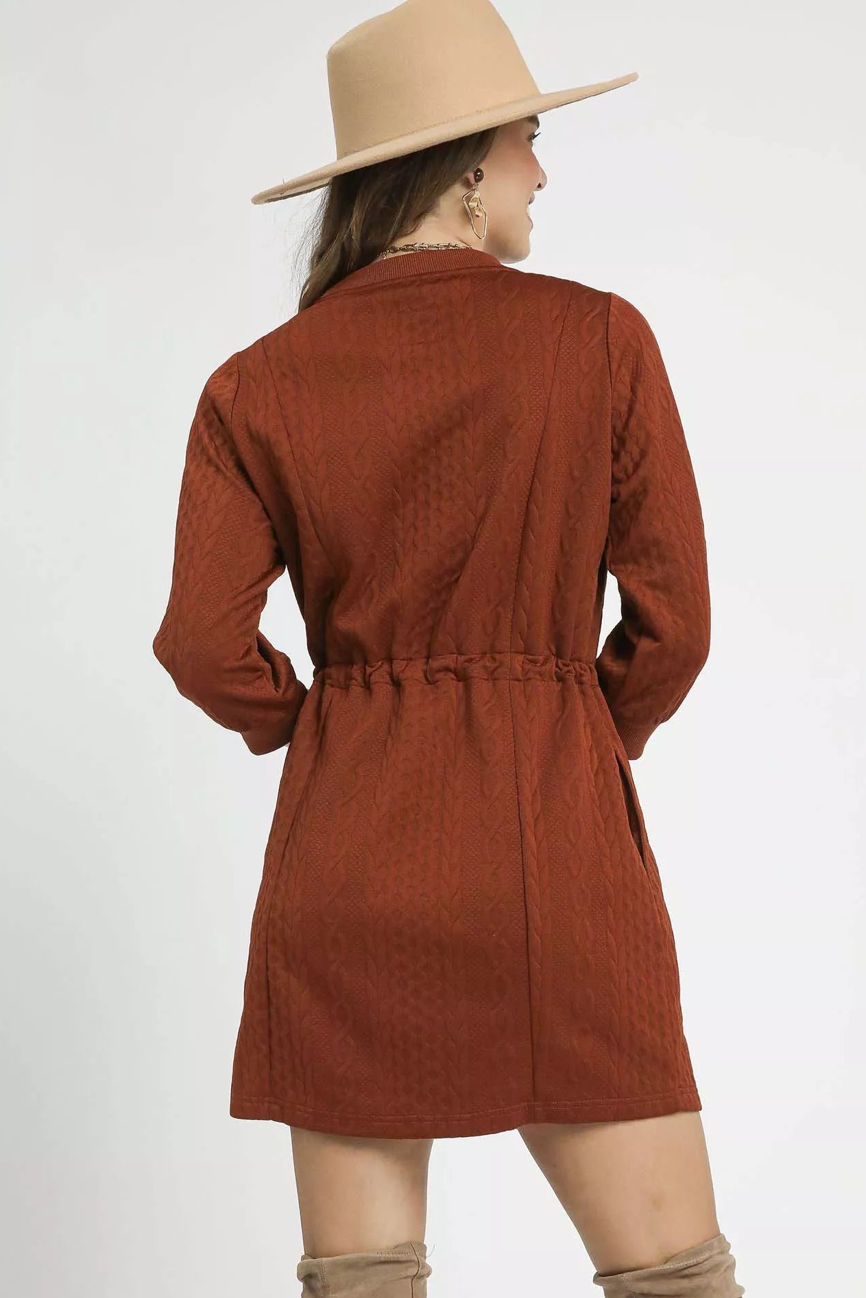 Granby Cable Knit Mini Dress with Pockets