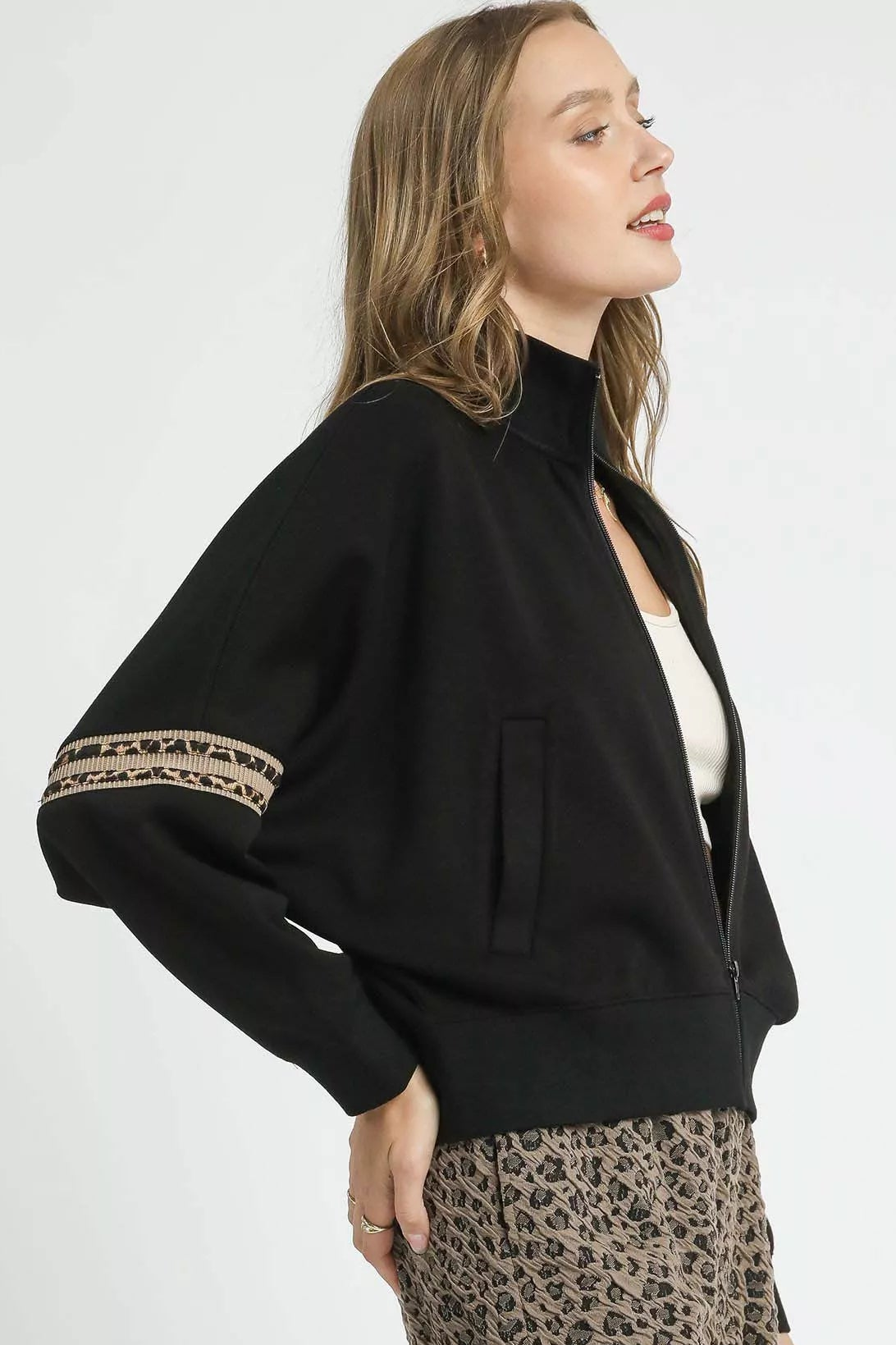 Jordan Zippered Cropped Jacket