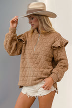 Load image into Gallery viewer, New Auburn Ruffled Half Zip Sweatshirt
