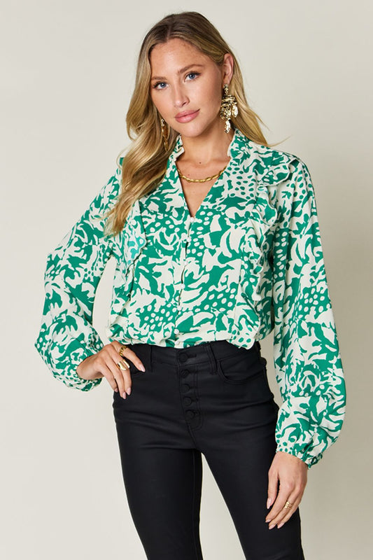 Buena Park Ruffle Trim Blouse