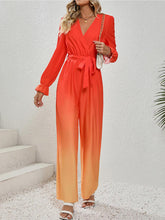 Load image into Gallery viewer, Fresno Gradient Tie Front Jumpsuit
