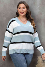 Load image into Gallery viewer, Darien Striped V-Neck Sweater
