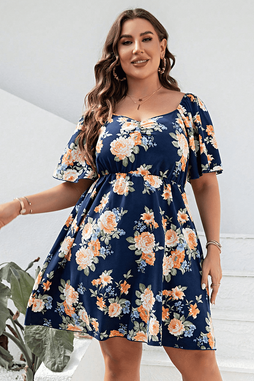 Minong Flutter Sleeve Mini Dress