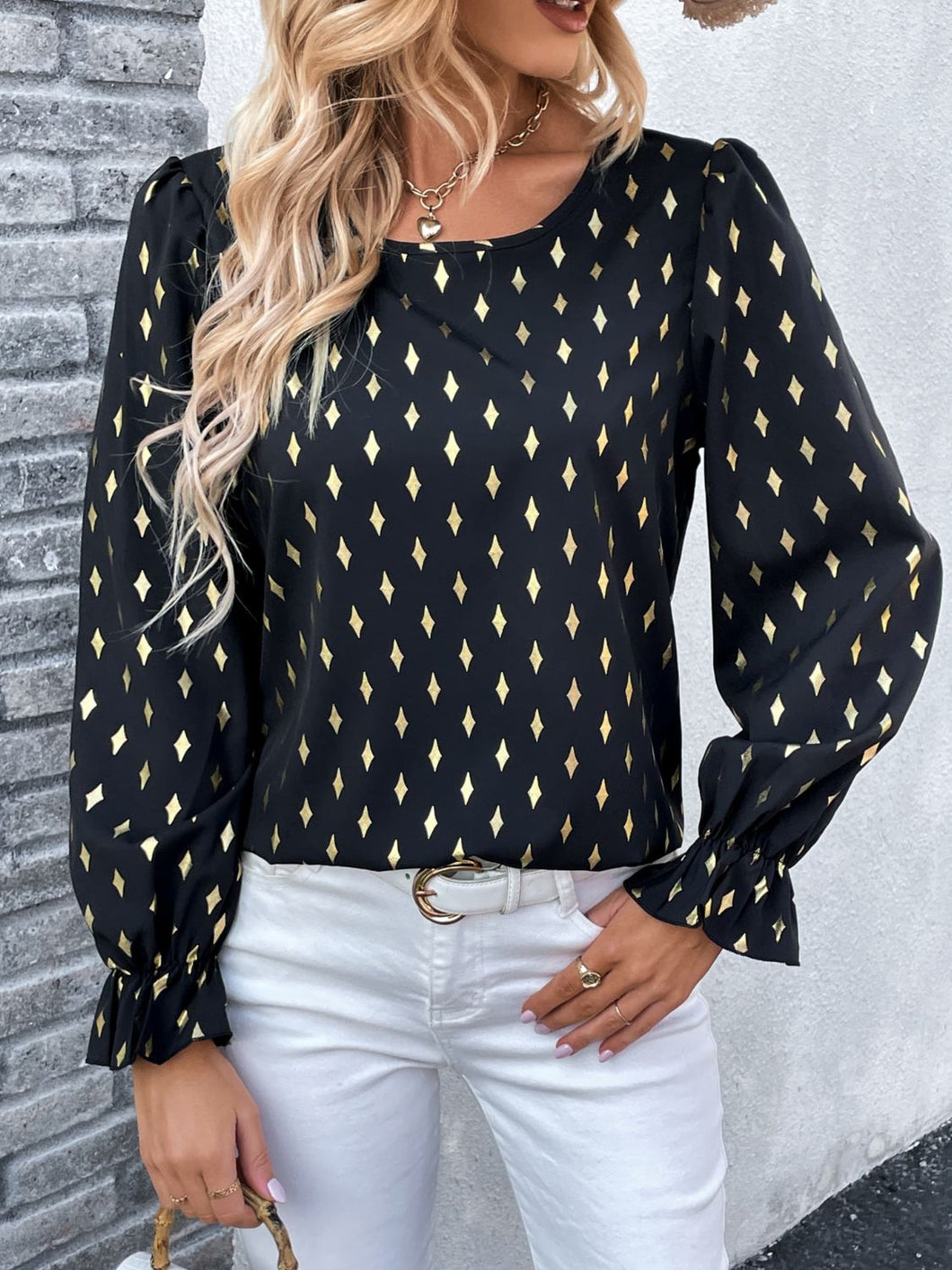 Amboy Flounce Sleeve Blouse