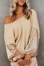 Load image into Gallery viewer, Dubois Sequin Waffle-Knit Top
