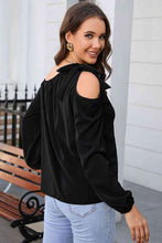 Load image into Gallery viewer, Laila Tied Asymmetrical Cold-Shoulder Blouse
