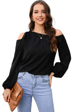 Load image into Gallery viewer, Laila Tied Asymmetrical Cold-Shoulder Blouse
