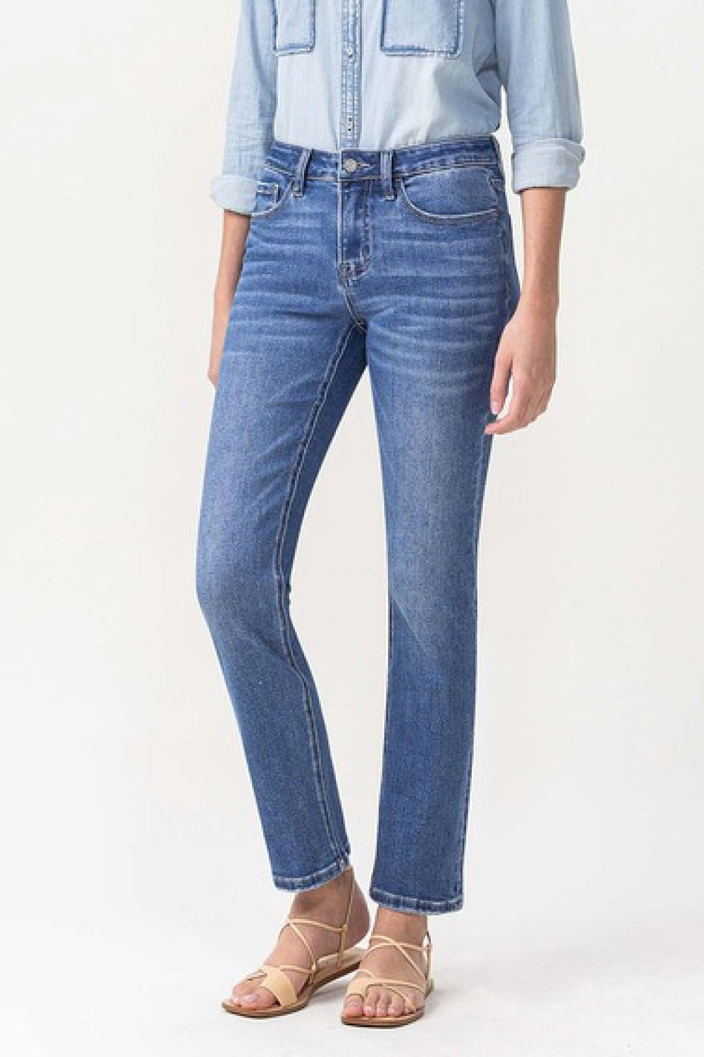 Maggie Midrise Slim Ankle Straight Jeans by Lovervet