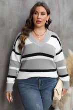 Load image into Gallery viewer, Darien Striped V-Neck Sweater
