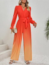 Load image into Gallery viewer, Fresno Gradient Tie Front Jumpsuit
