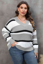 Load image into Gallery viewer, Darien Striped V-Neck Sweater
