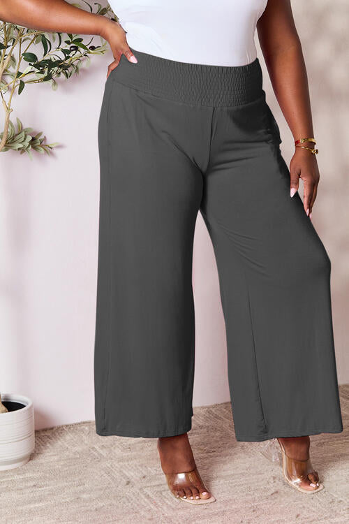 Gillian Smocked Wide Waistband Wide Leg Pants