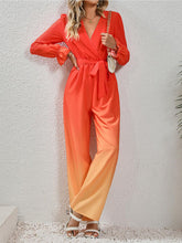 Load image into Gallery viewer, Fresno Gradient Tie Front Jumpsuit
