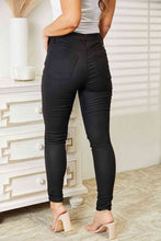 Load image into Gallery viewer, Kancan High Rise Black Coated Ankle Skinny Jeans
