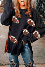 Load image into Gallery viewer, Sanders Sequin Football Slit Sweatshirt
