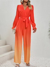 Load image into Gallery viewer, Fresno Gradient Tie Front Jumpsuit
