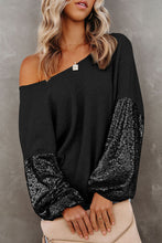 Load image into Gallery viewer, Dubois Sequin Waffle-Knit Top
