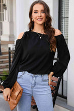 Load image into Gallery viewer, Laila Tied Asymmetrical Cold-Shoulder Blouse
